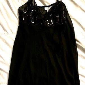 Elegant Black Sequin Chemise